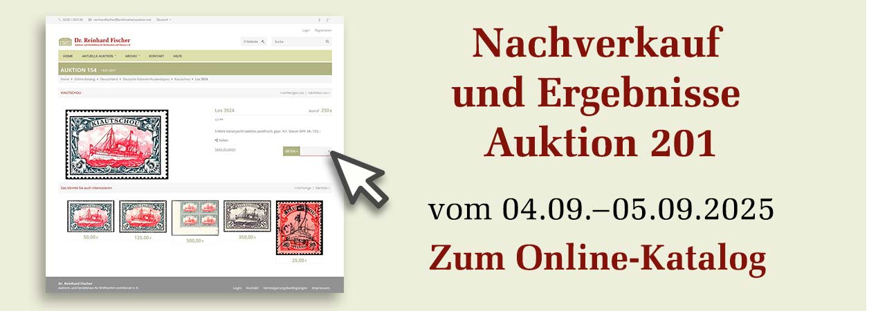 Nachverkauf und Ergebnisse der Auktion 201 vom 4.-5. September 2025